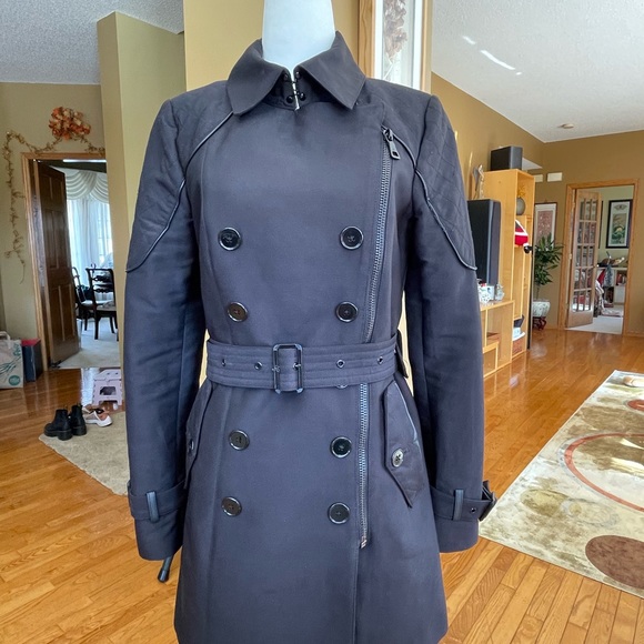 Sam Edelman black trench coat S Small - Picture 7 of 8